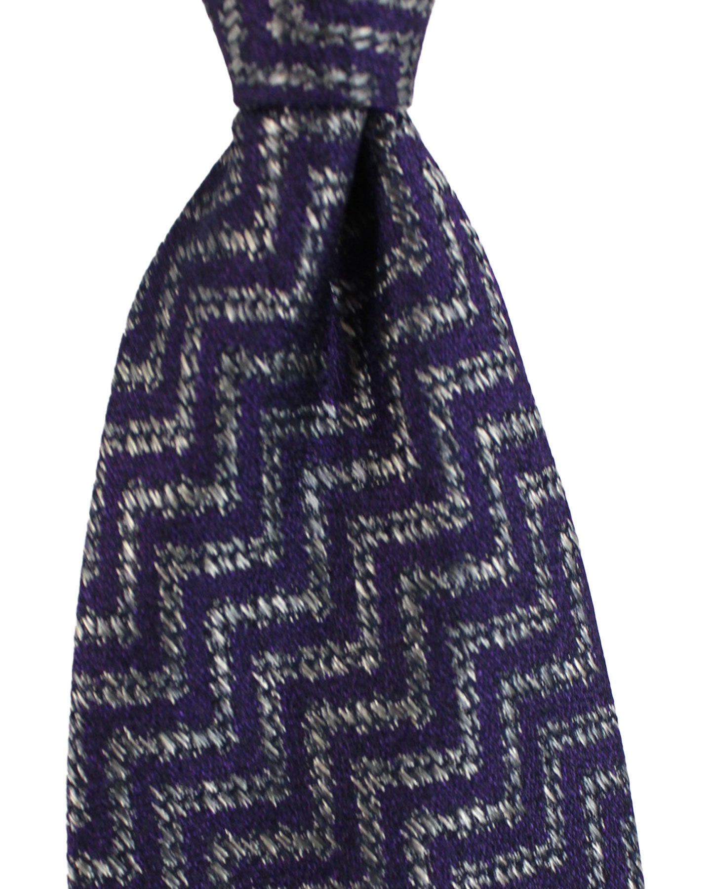 Missoni Necktie Purple Gray Zig Zag Design