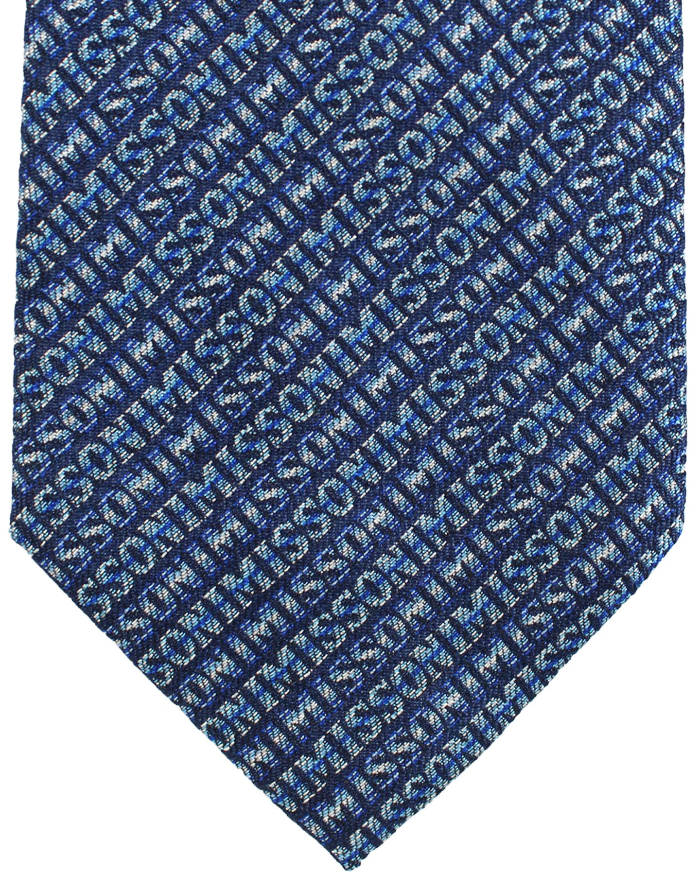 Missoni Necktie Navy Blue Logo Design