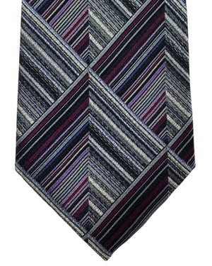 Missoni Silk Tie Gray Black Purple 3D