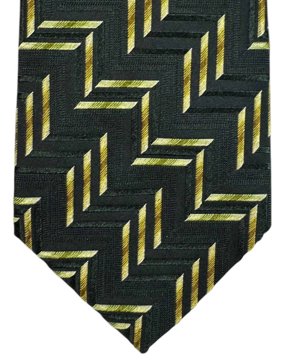 Missoni Silk Tie Green Herringbone Men Designer Necktie