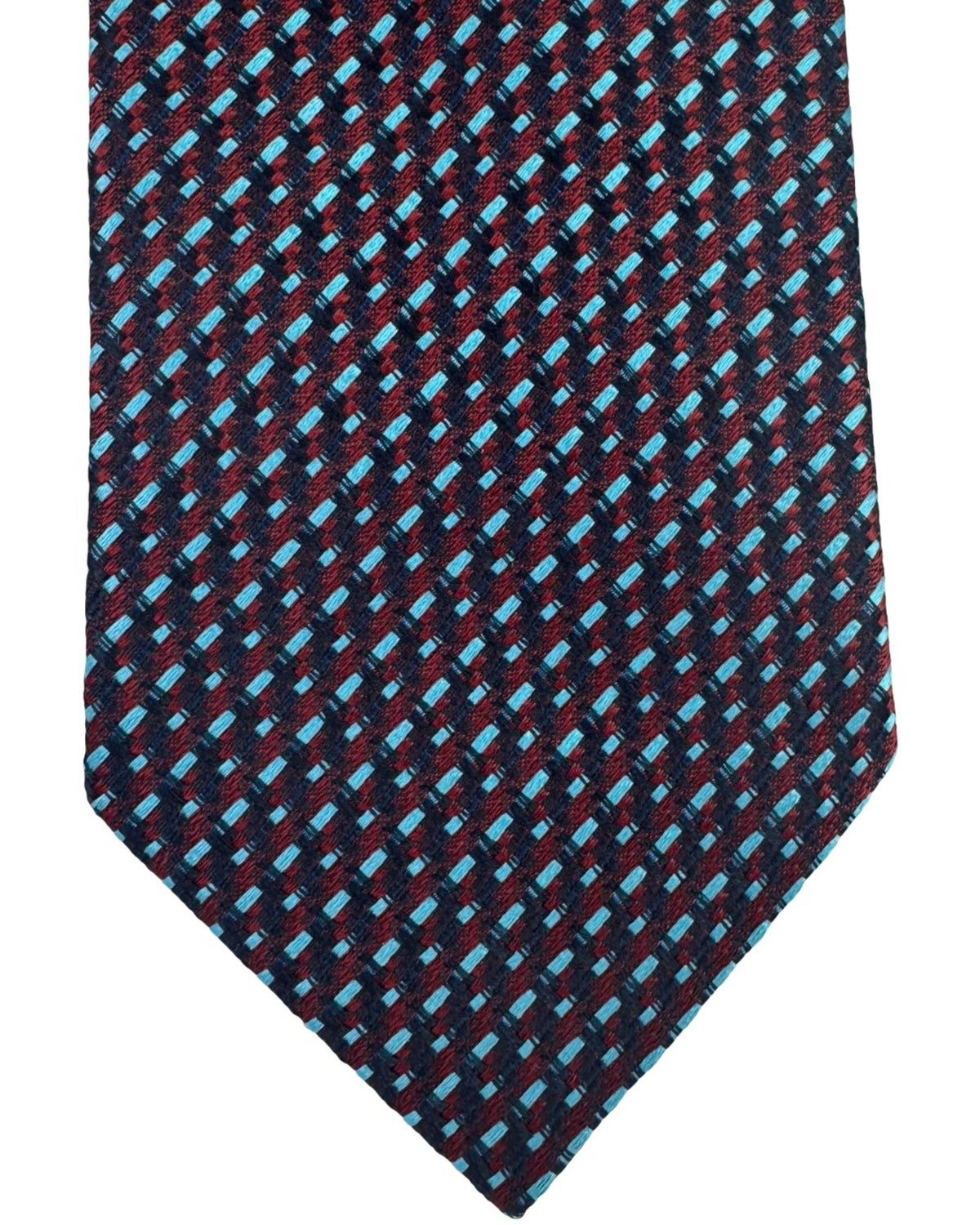 Missoni Silk Tie Red Sky Blue Skinny Stripes