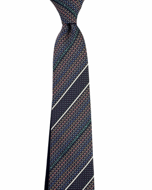 Missoni Silk Tie Purple Multicolor Branded Stripes