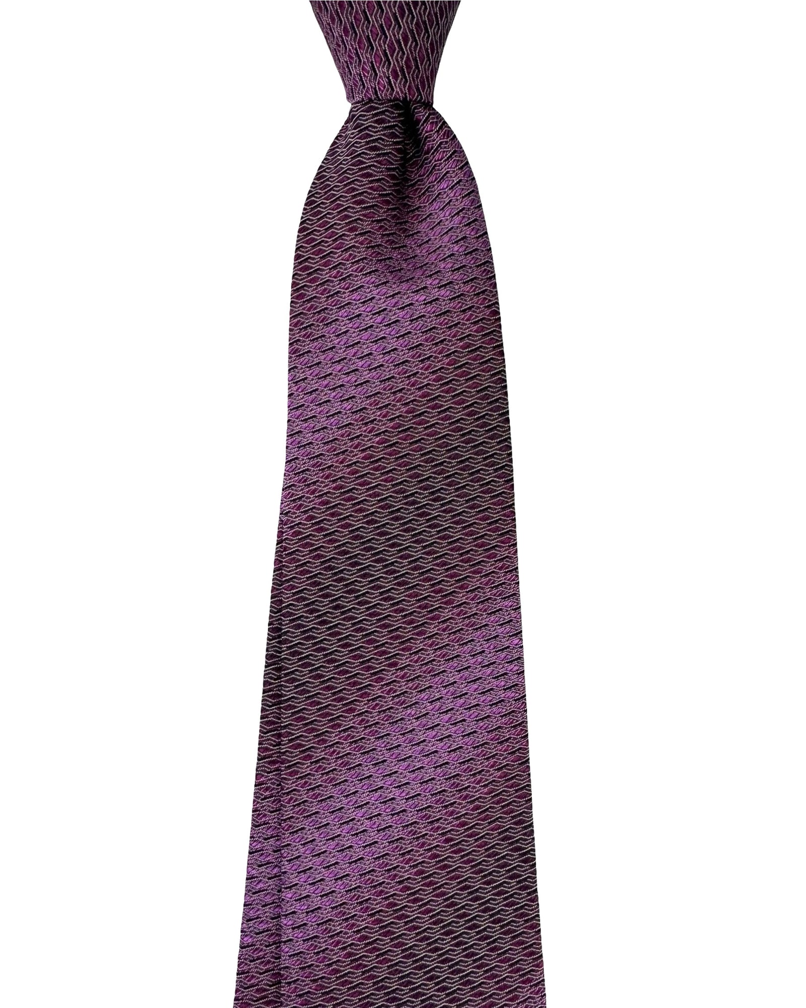Missoni Silk Tie Purple Striped Pattern