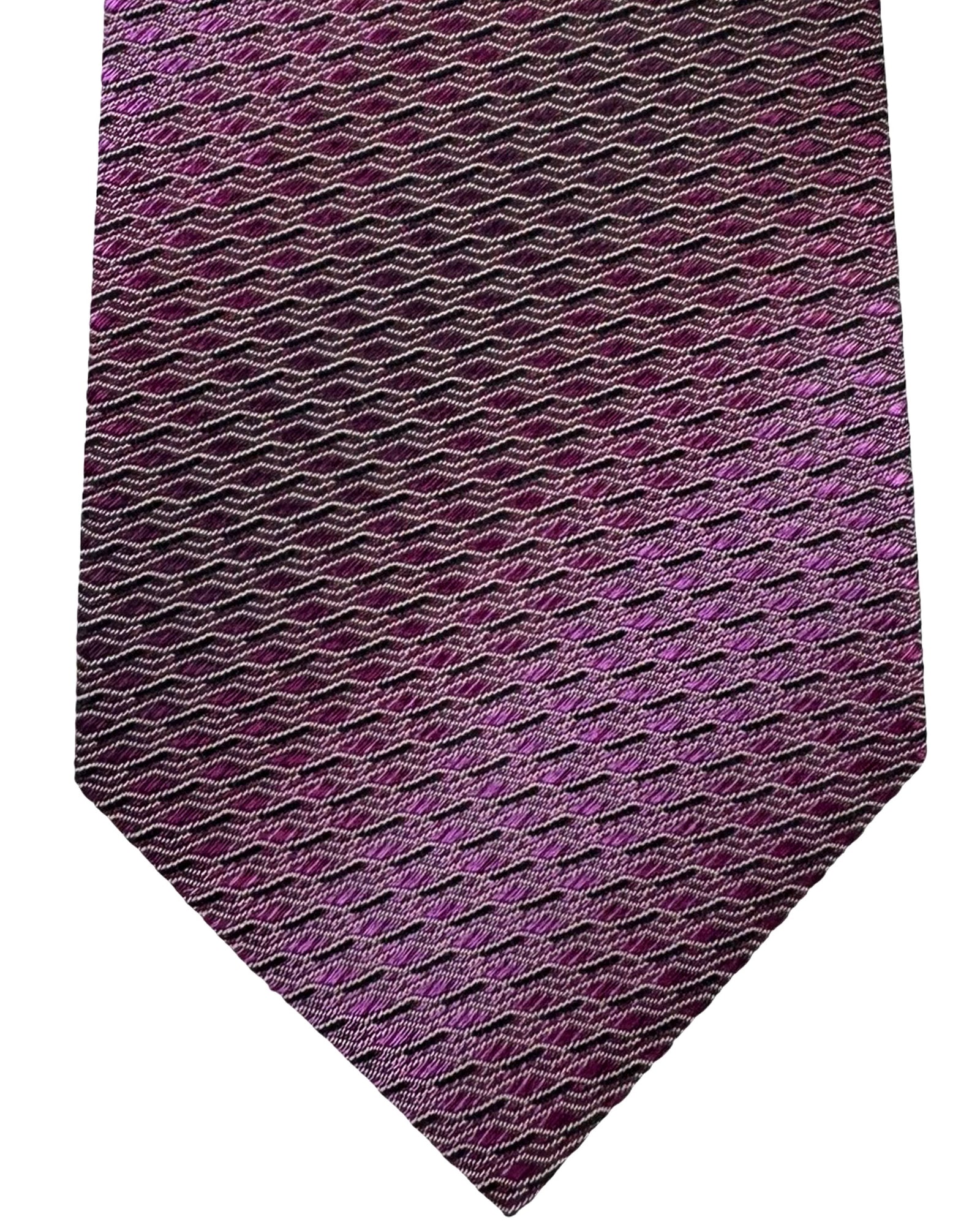 Missoni Silk Tie Purple Striped Pattern
