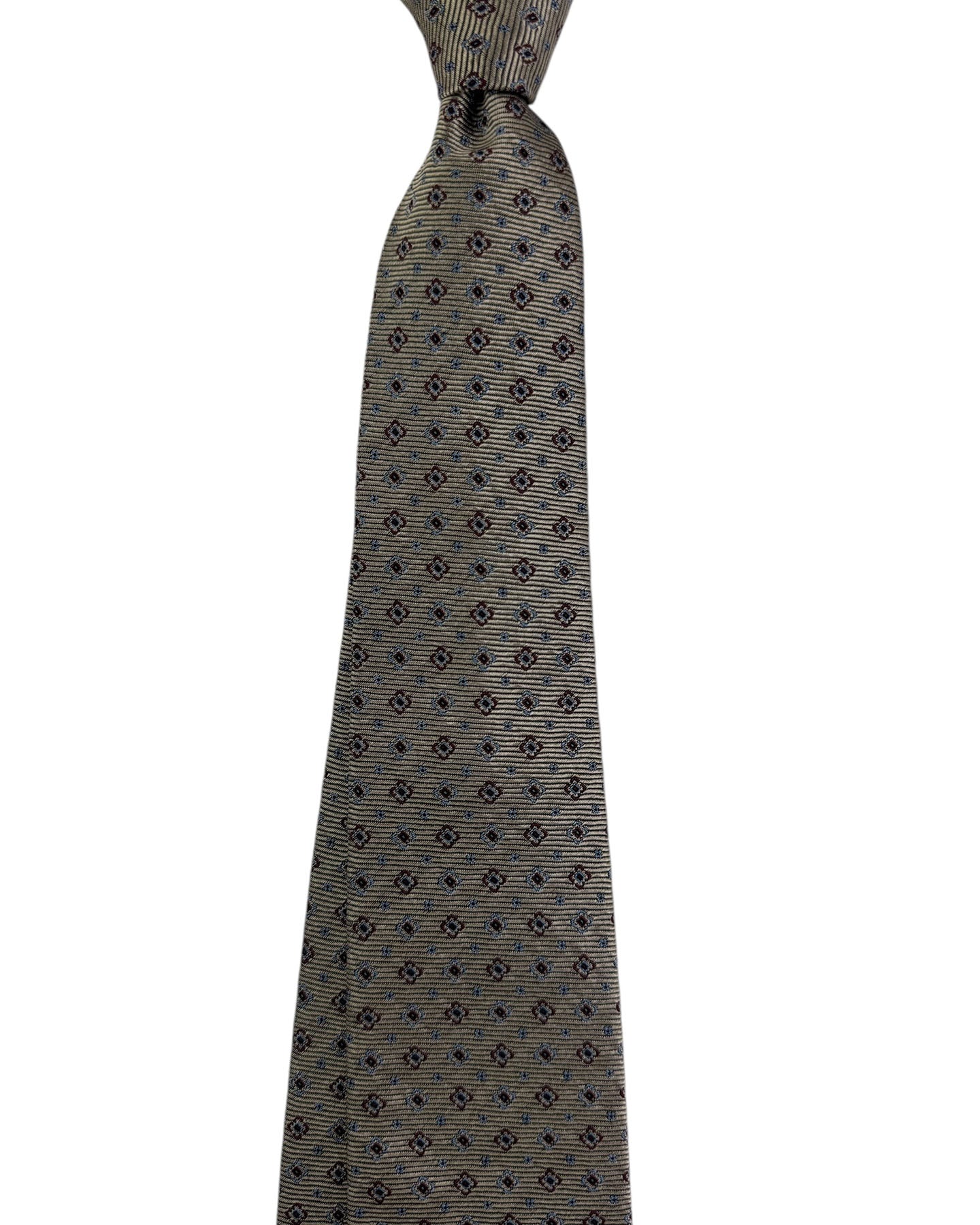 Moschino Silk Tie Taupe Geometric