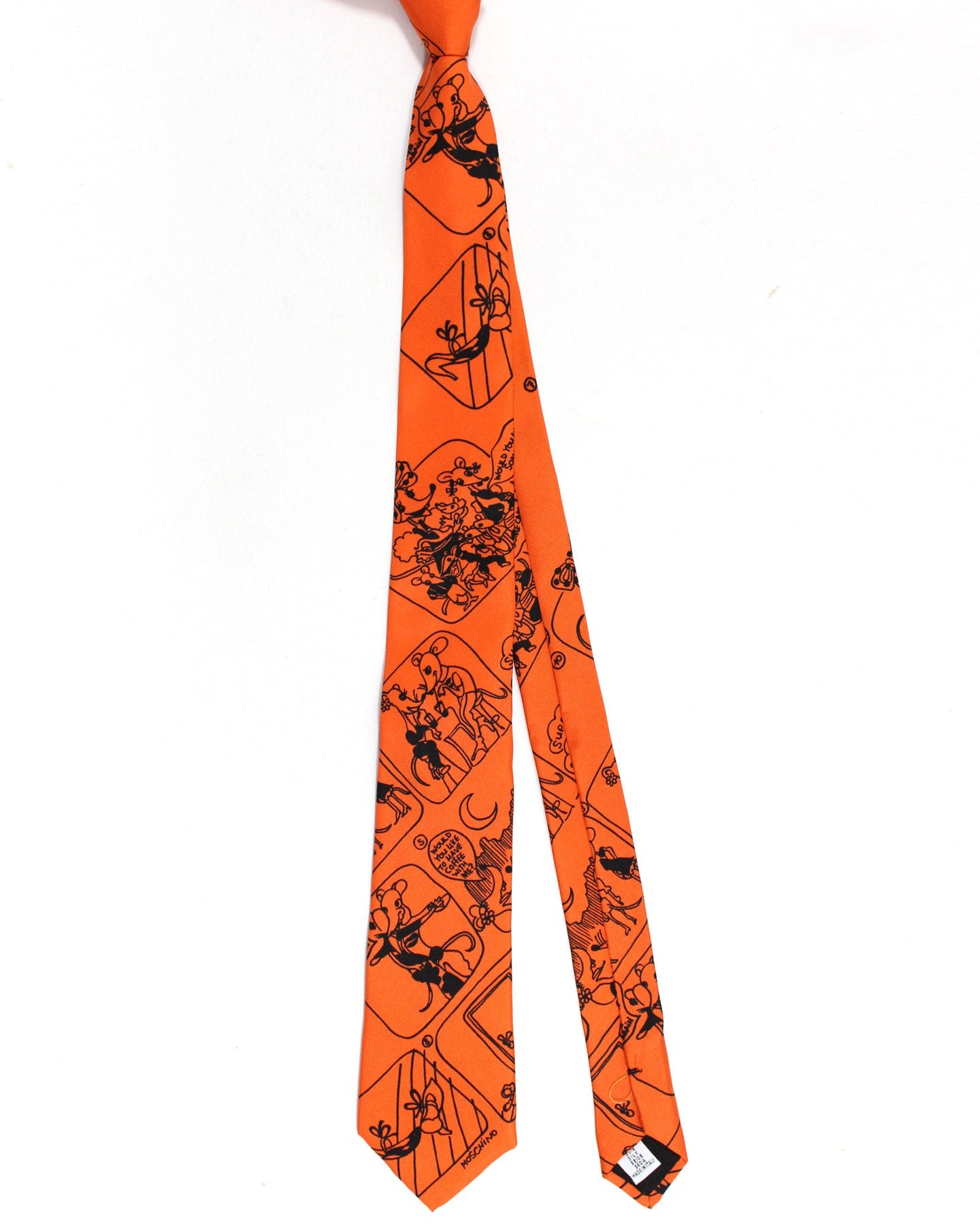 Moschino Tie Orange Novelty Design