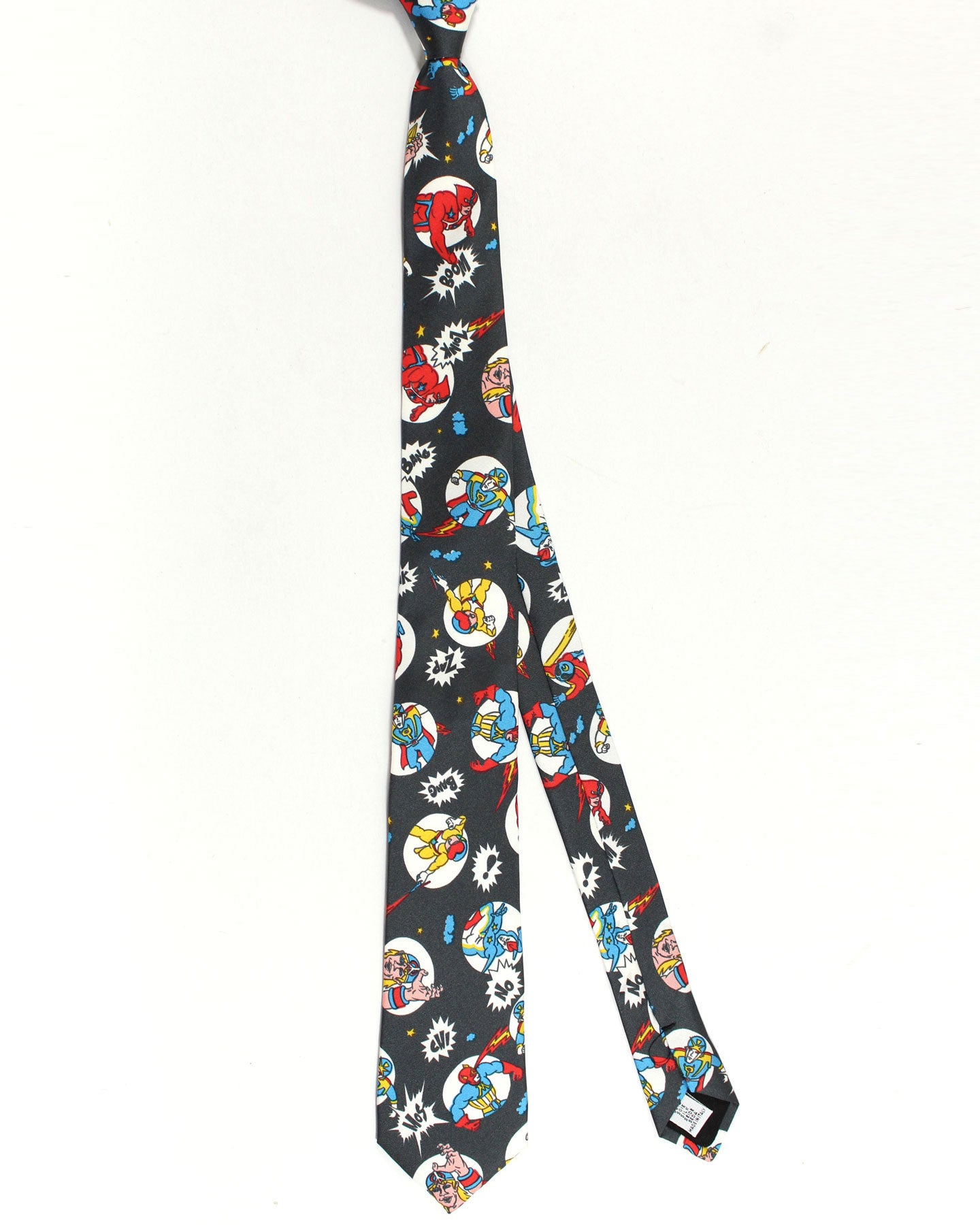 Moschino Tie Dark Gray Novelty Design