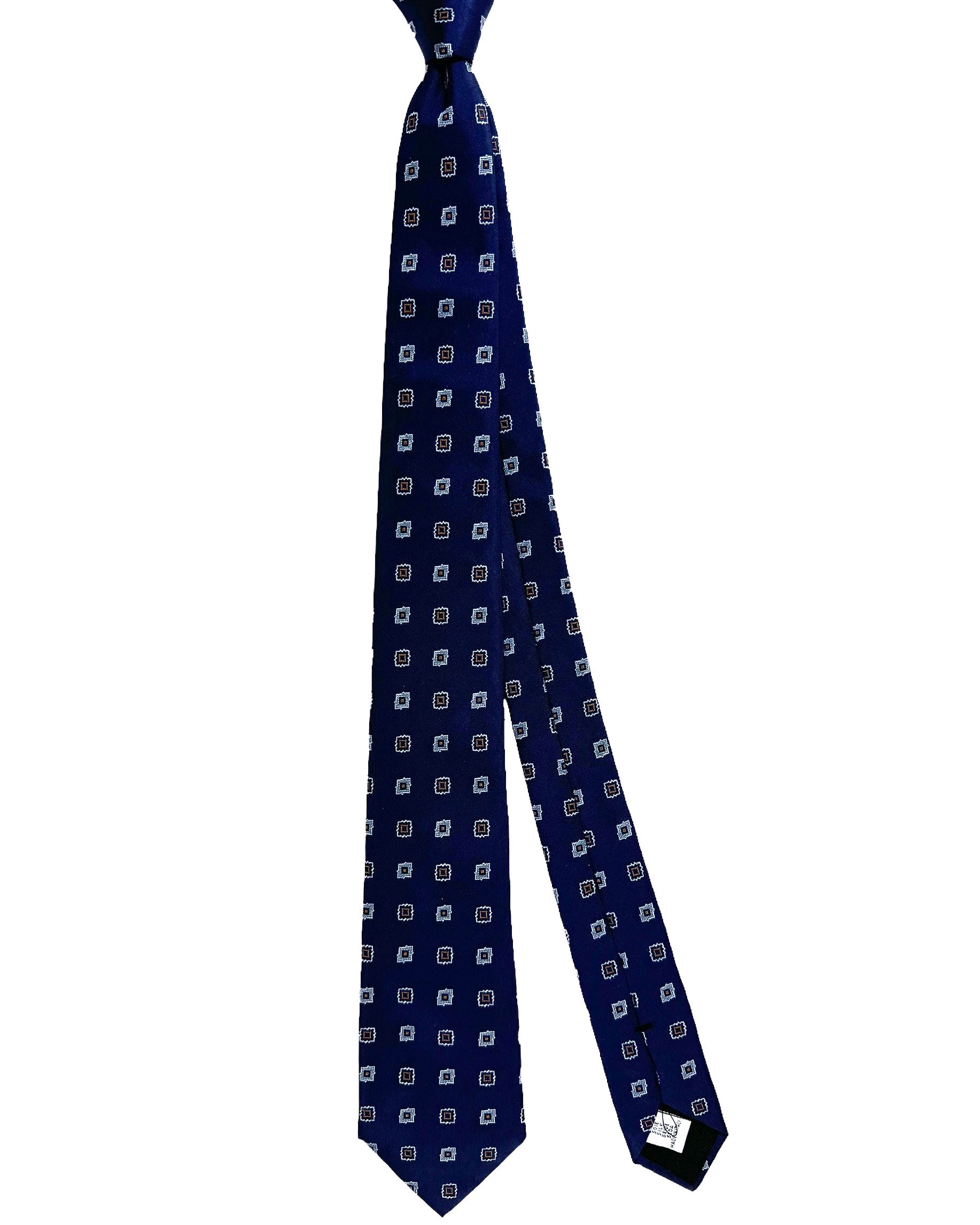 Moschino Tie Midnight Blue Geometric Design