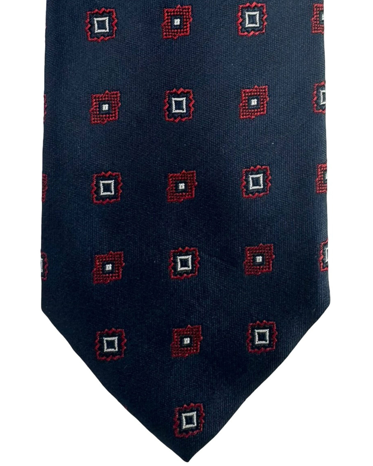 Moschino Silk Tie Classic Navy Geometric Design