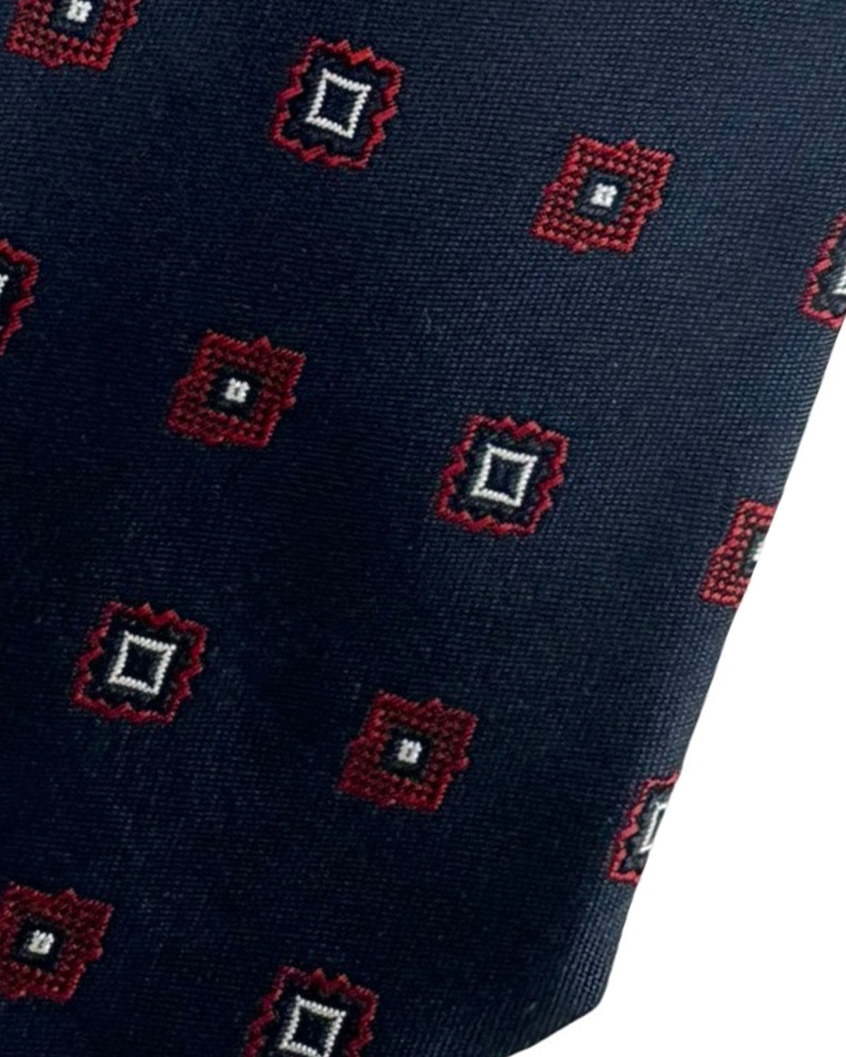 Moschino Silk Tie Classic Navy Geometric Design