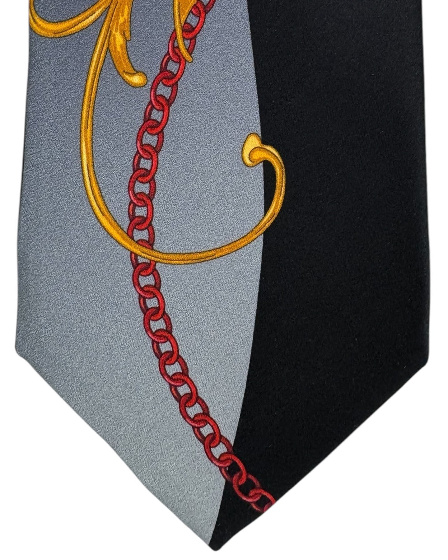 Vitaliano Pancaldi Tie Black And Gold Baroque Chain