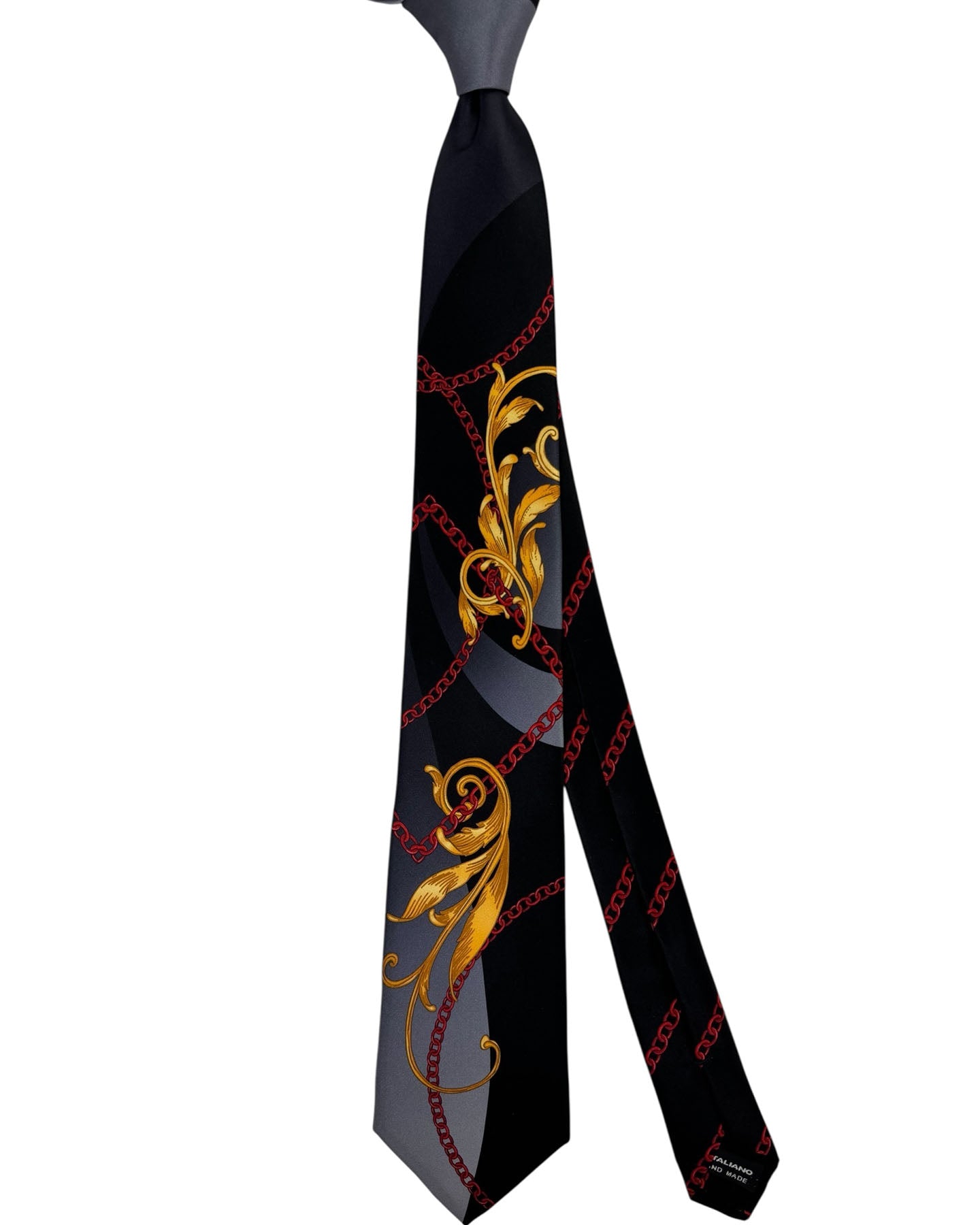 Vitaliano Pancaldi Tie Black And Gold Baroque Chain