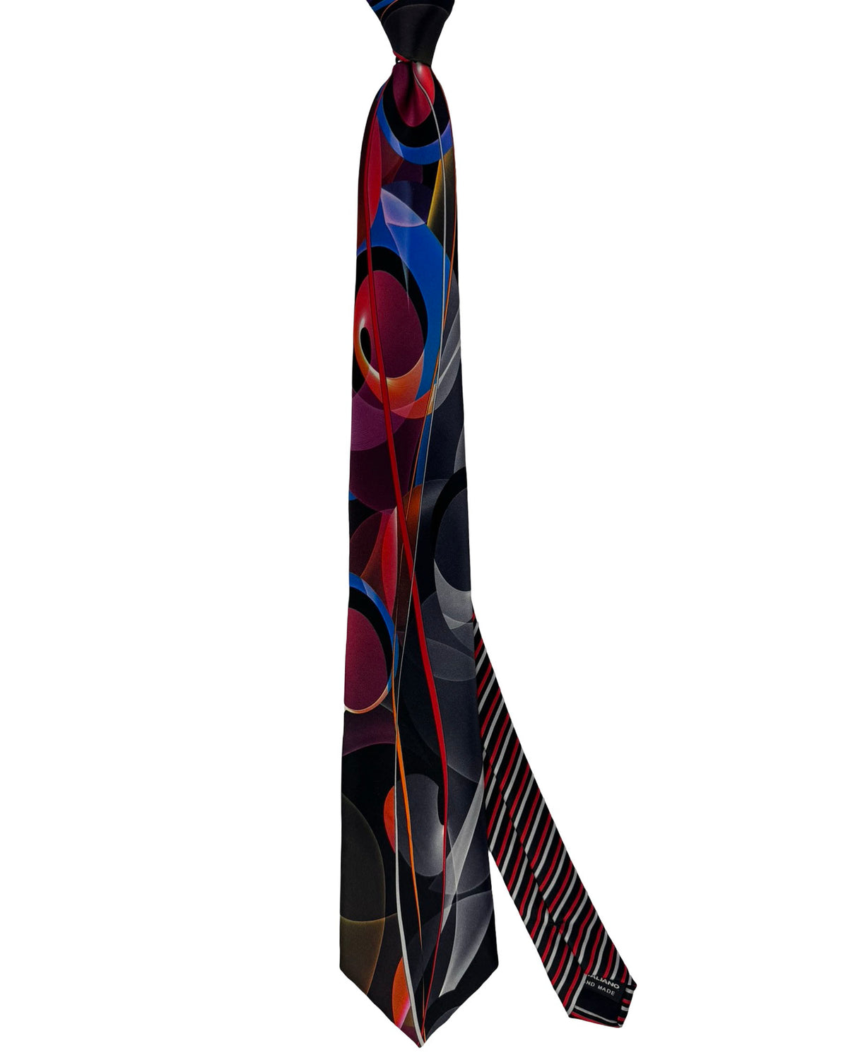 Vitaliano Pancaldi Silk Tie Black Gray Maroon Abstract
