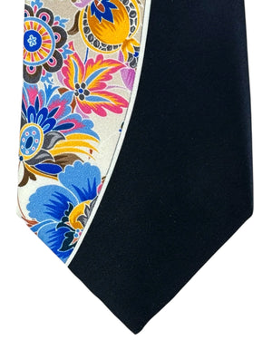 Vitaliano Pancaldi Tie Black Taupe Floral