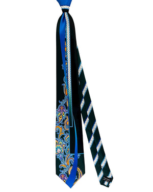 Vitaliano Pancaldi Silk Tie Dark Green Black