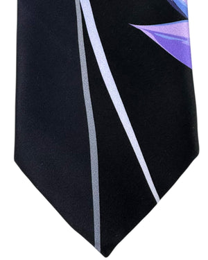 Vitaliano Pancaldi Tie Blue Purple Tulips Design