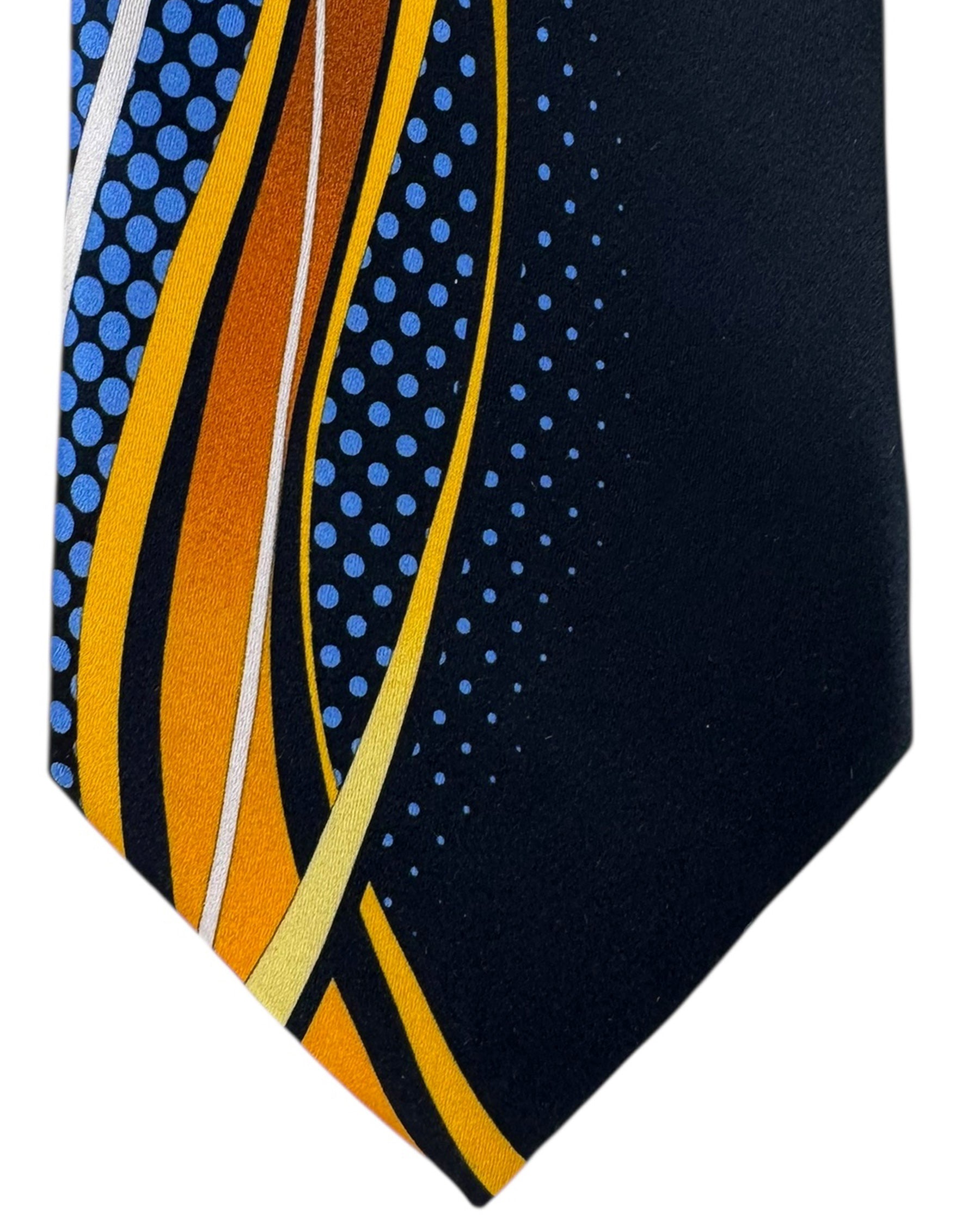 Vitaliano Pancaldi Silk Tie Swirly Stripes