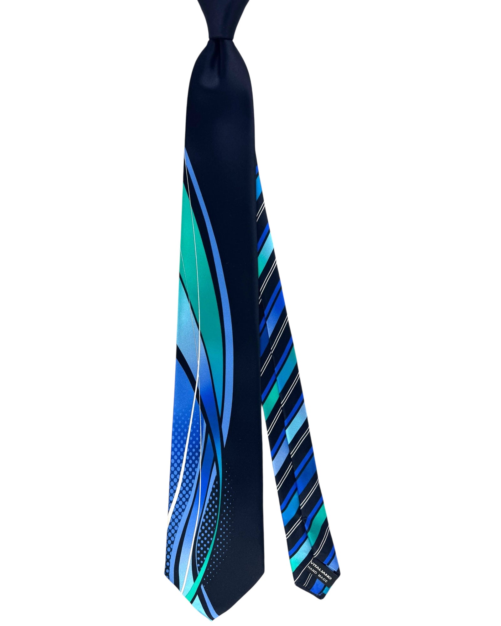 Vitaliano Pancaldi Silk Tie Blue Swirl