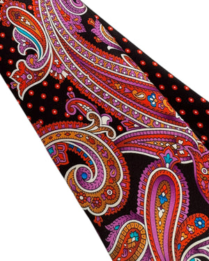 Vitaliano Pancaldi Tie Stripes & Ornamental Paisley Pattern