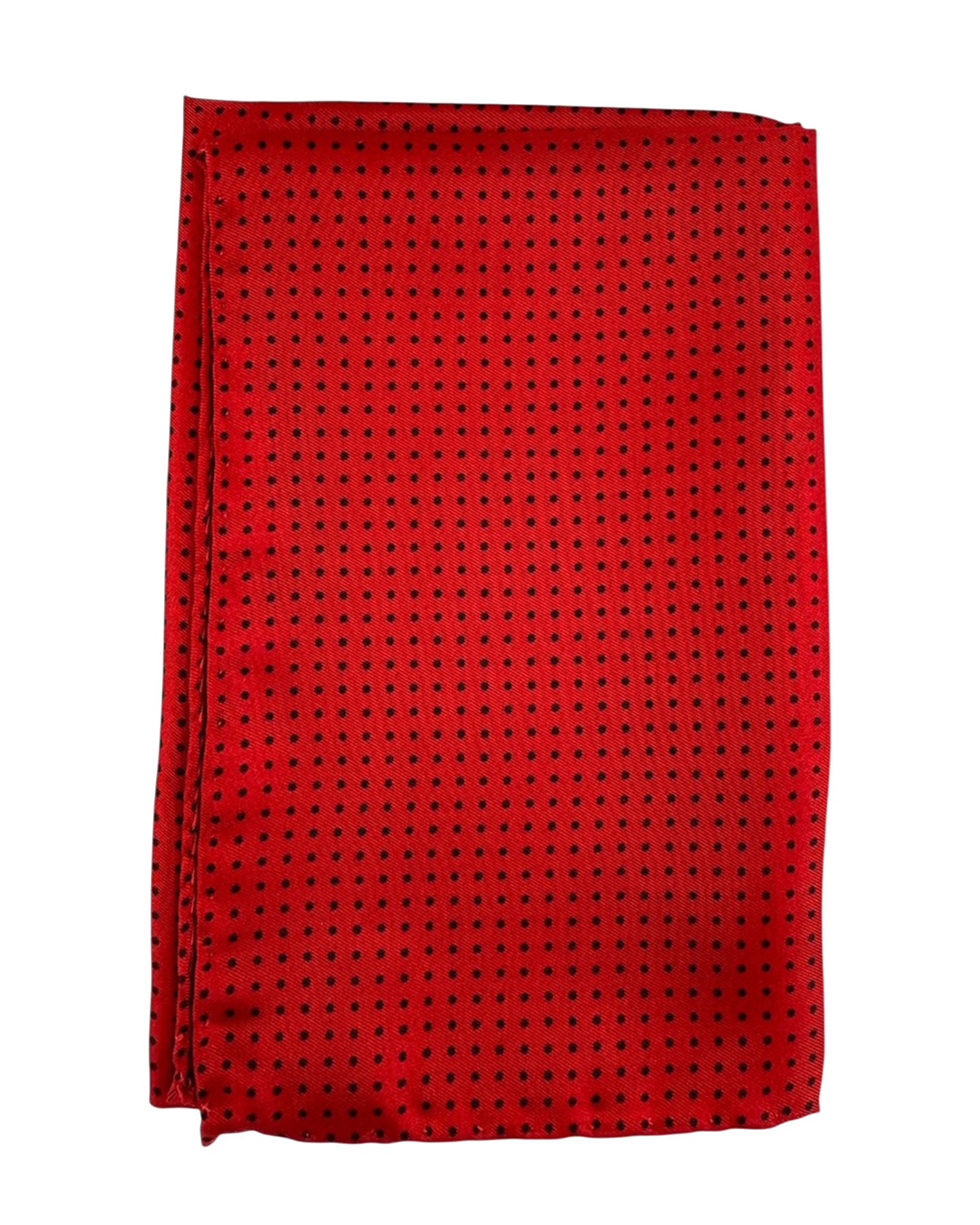 Vitaliano Pancaldi Silk Pocket Square Red Navy Dots