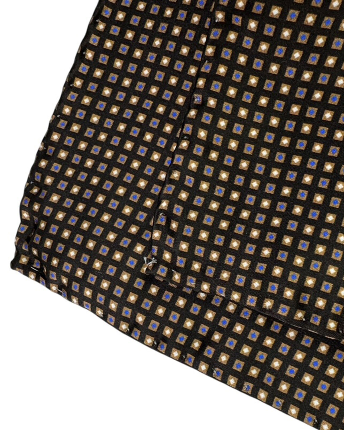 Vitaliano Pancaldi Silk Pocket Square Black Royal Blue