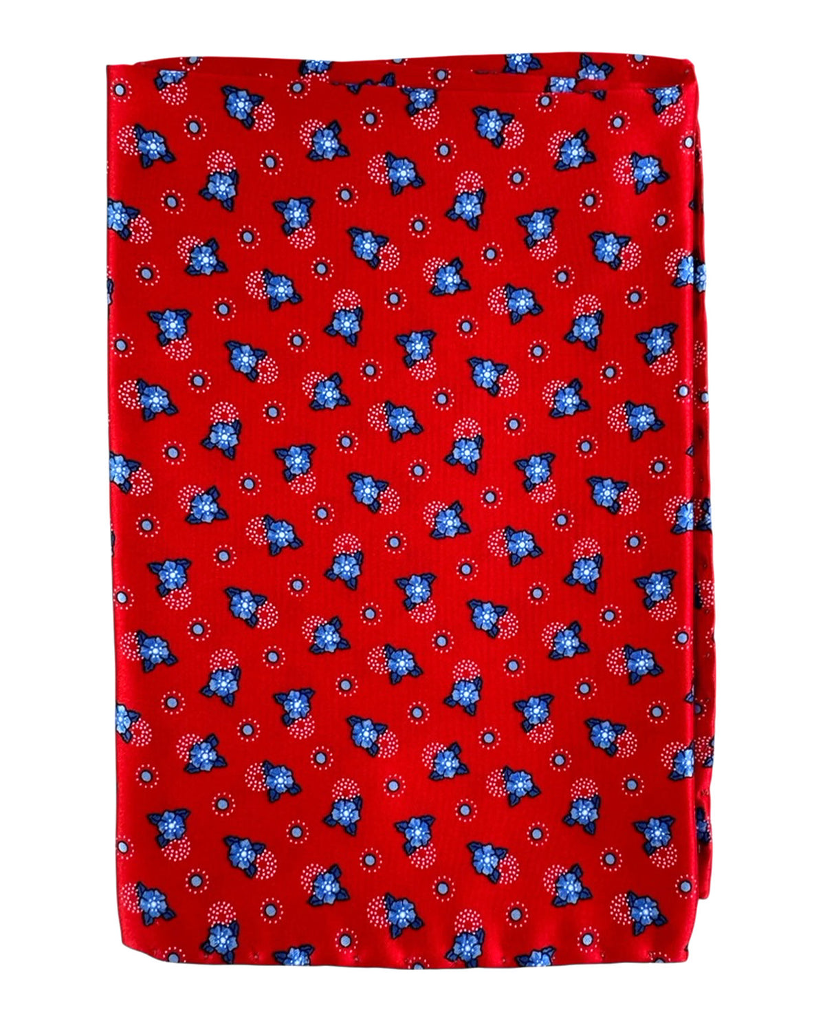Vitaliano Pancaldi Silk Pocket Square Royal Blue Red Floral