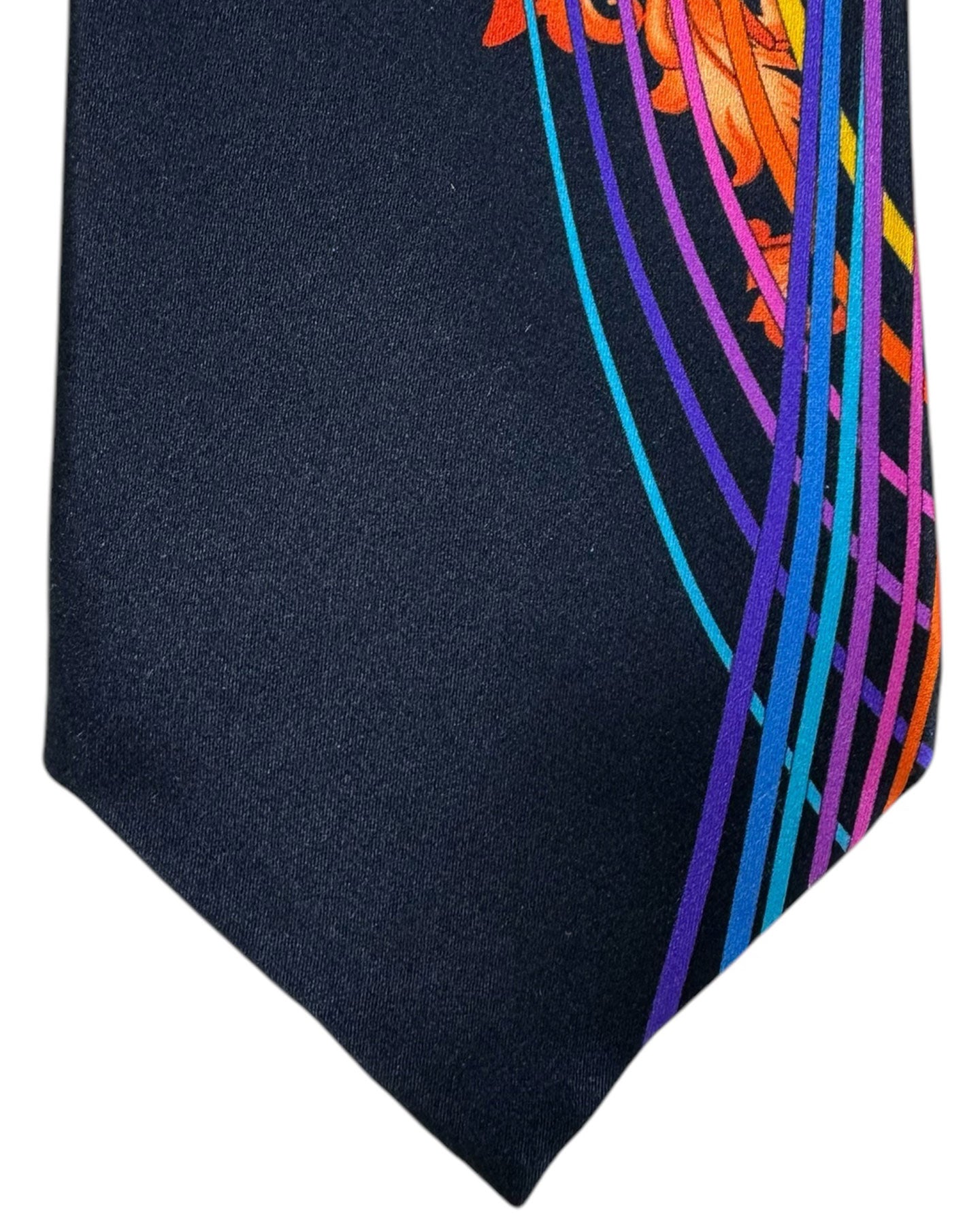 Vitaliano Pancaldi Tie Swirly Stripes & Ornamental