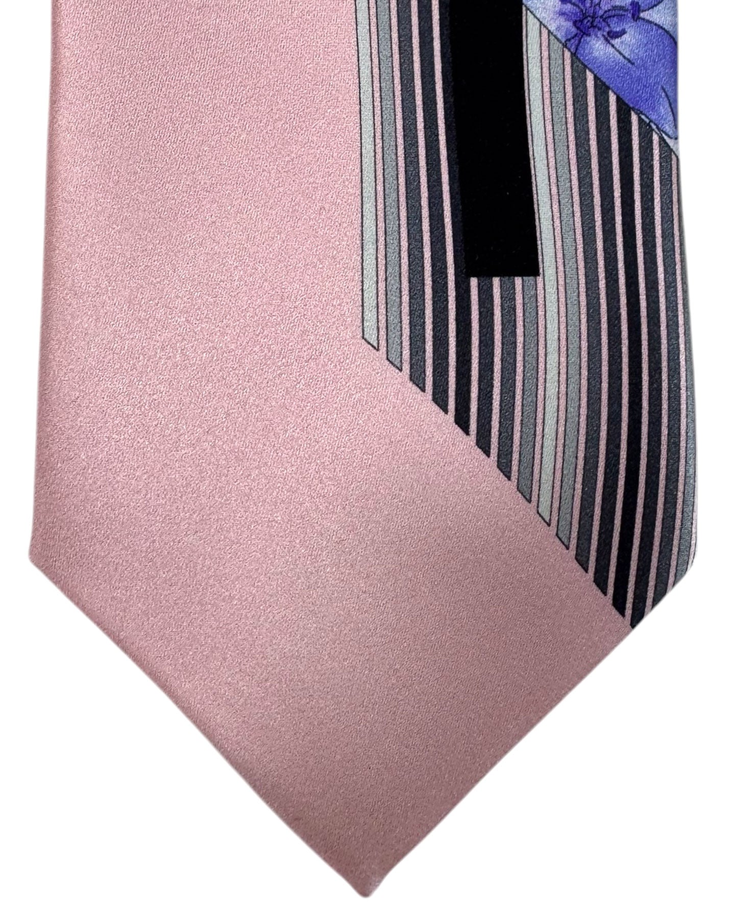 Vitaliano Pancaldi Silk Tie Pink Lilac Design - Hand Made In Italy