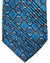 Vitaliano Pancaldi Pleated Silk Tie Petrol Blue Brown Geometric