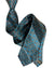 Vitaliano Pancaldi Pleated Silk Tie Petrol Blue Brown Geometric