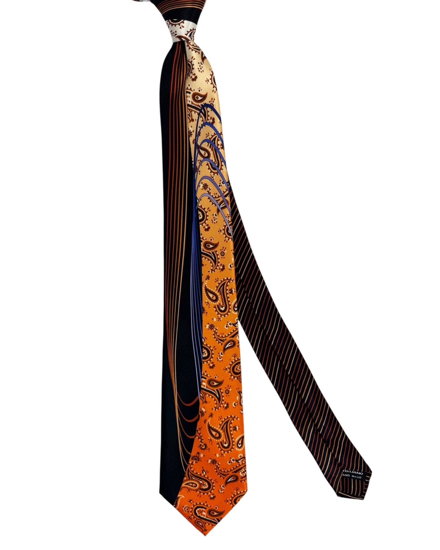 Vitaliano Pancaldi Silk Tie Orange Paisley