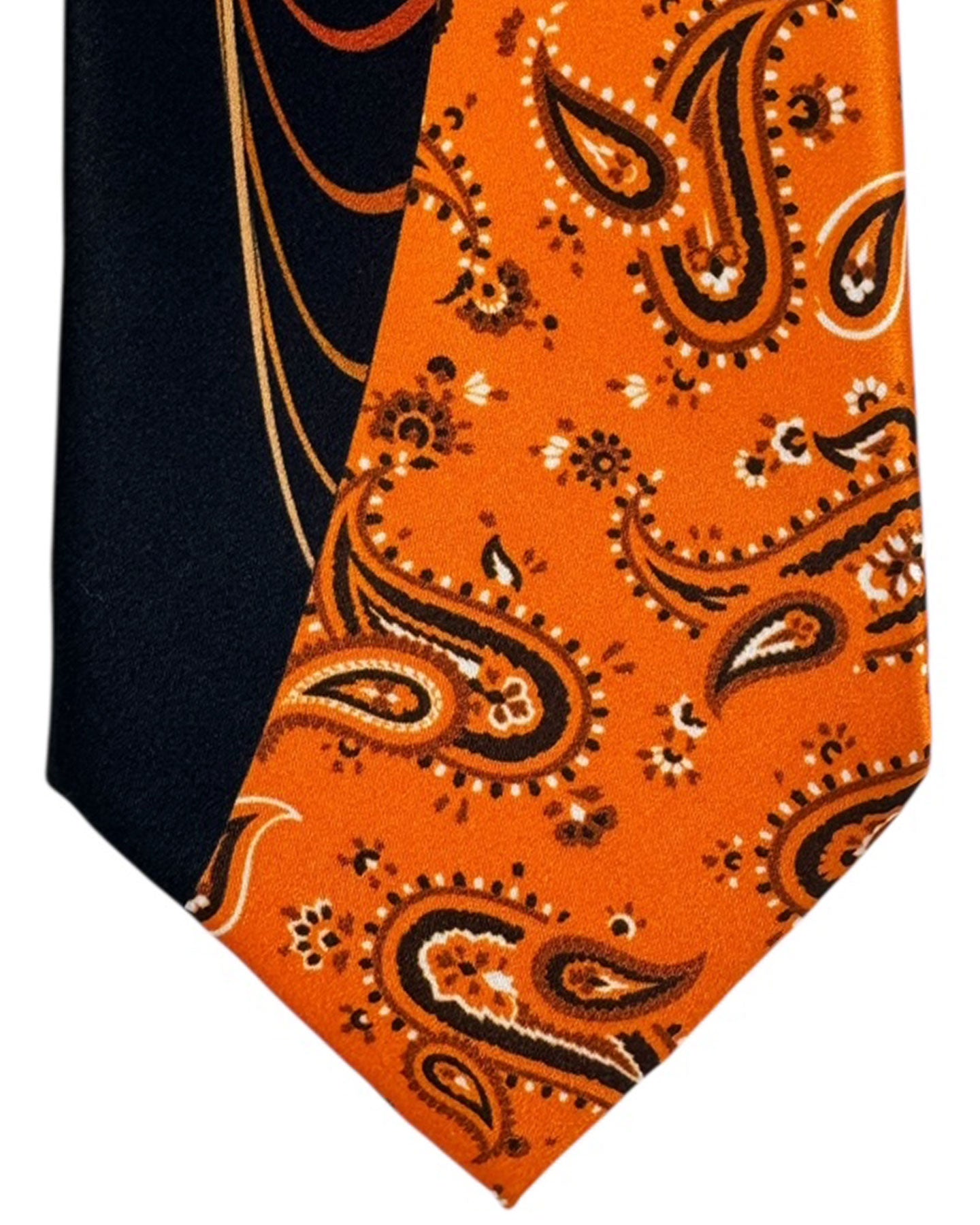 Vitaliano Pancaldi Silk Tie Orange Paisley