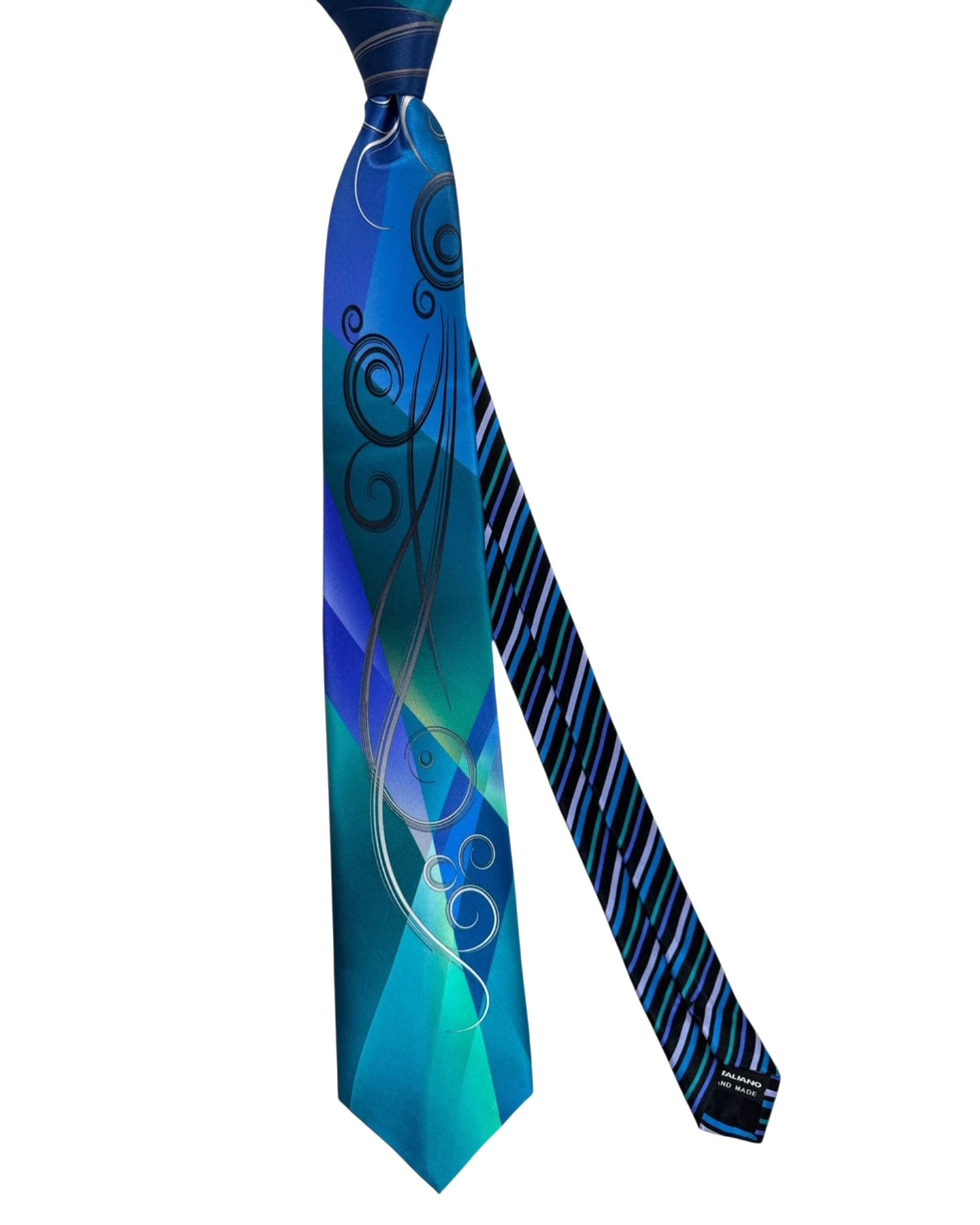 Vitaliano Pancaldi Silk Tie Teal Blue Design