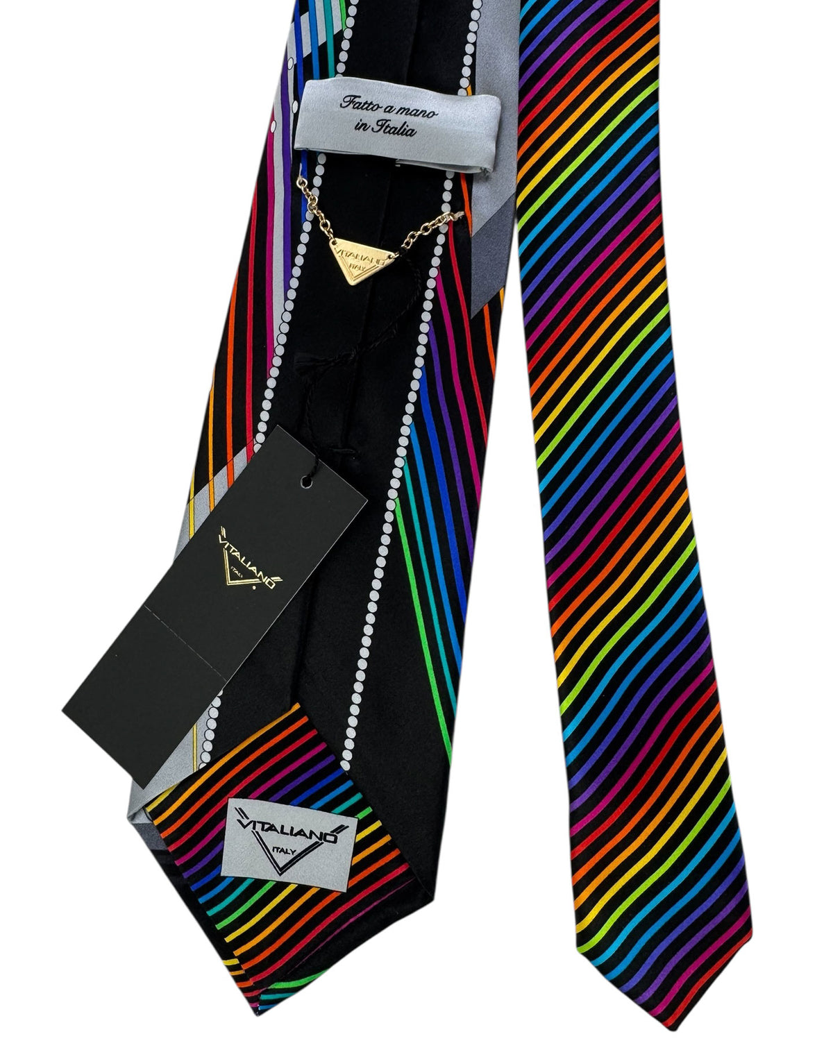 Vitaliano Pancaldi Tie Black Gray Multi Color Design