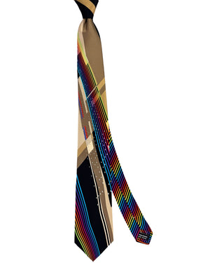 Vitaliano Pancaldi Tie Black Taupe Multi Color Design