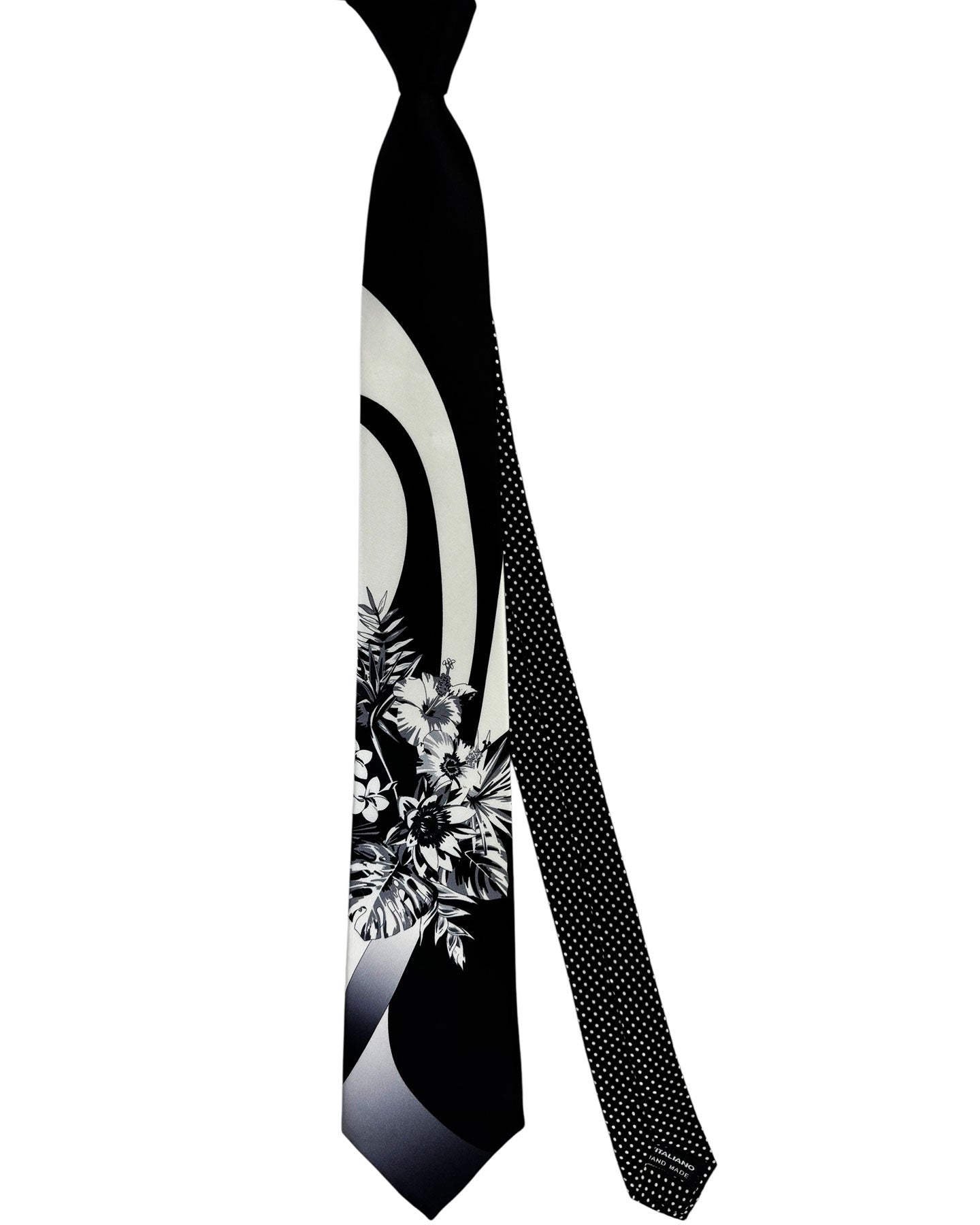 Vitaliano Pancaldi Tie Black White Floral