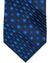 Vitaliano Pancaldi PLEATED SILK Tie Dark Blue Aqua Mini Medallions Design