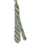 Vitaliano Pancaldi PLEATED SILK Tie White Lime Orange Aqua Stripes Design