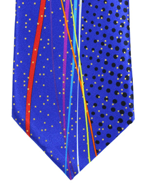 Vitaliano Pancaldi Silk Tie Purple Geometric Swirl Design