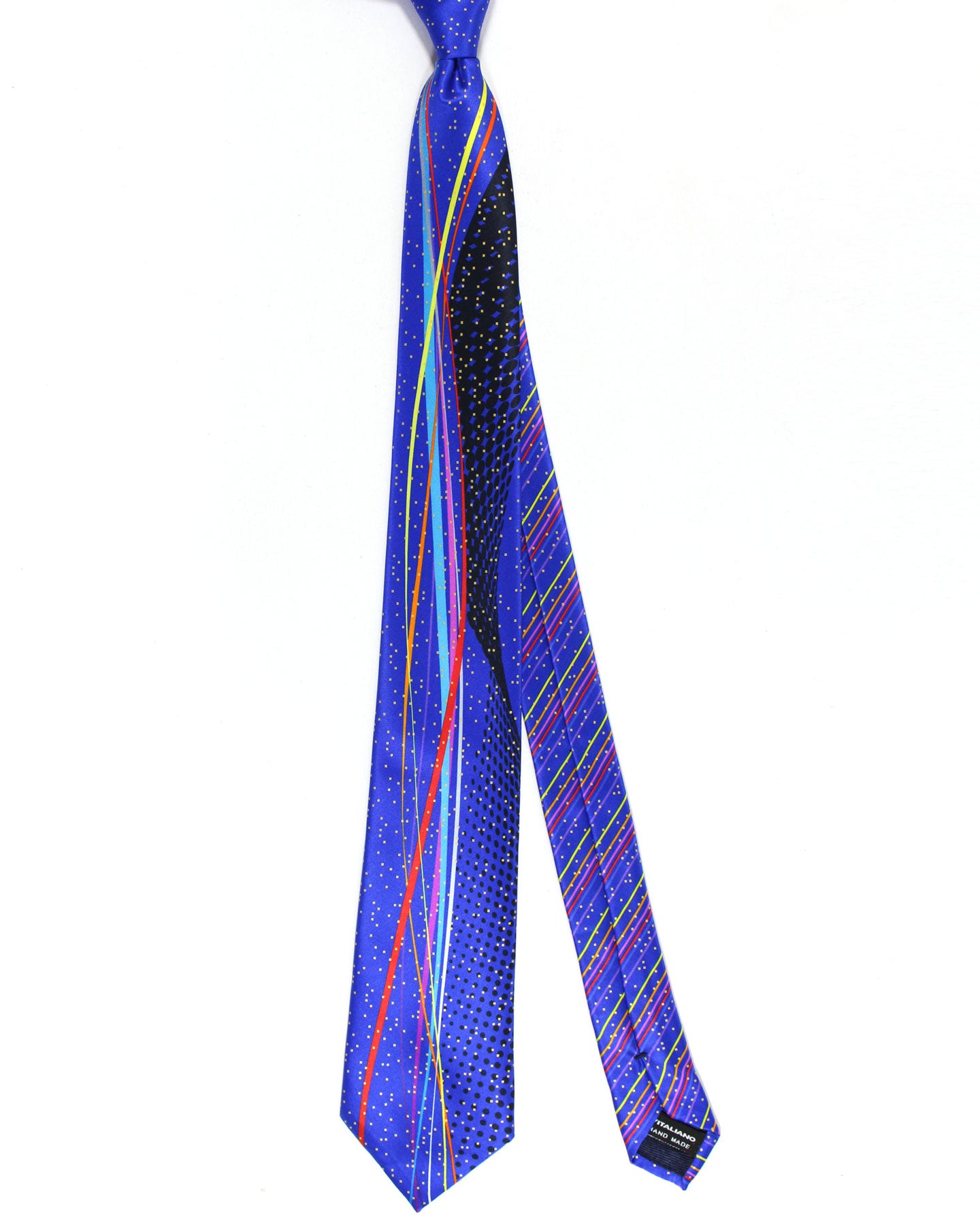 Vitaliano Pancaldi Silk Tie Purple Geometric Swirl Design