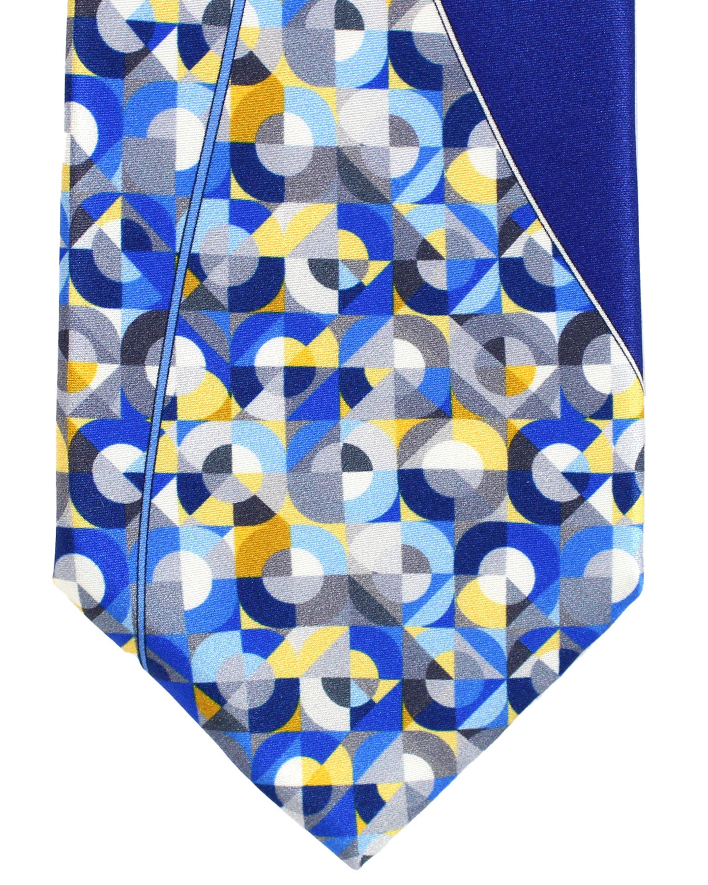 Vitaliano Pancaldi Silk Tie Royal Blue Blue Geometric Swirl Design