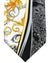 Vitaliano Pancaldi Silk Tie Black Gray White Paisley Ornamental Design