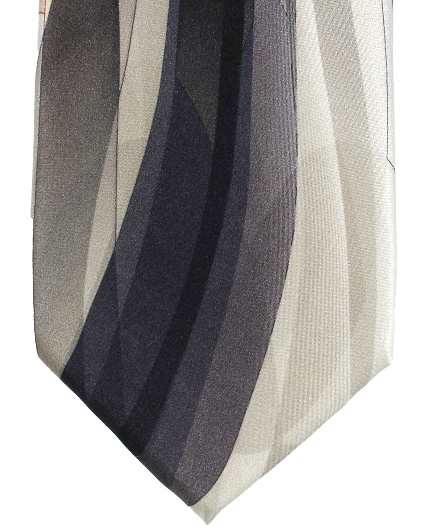 Vitaliano Pancaldi Silk Tie Gray Black Taupe Swirl Design