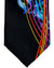 Vitaliano Pancaldi Silk Tie Black Aqua Multi Colored Ornamental Swirl Design