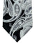 Vitaliano Pancaldi Silk Tie Black Silver Paisley Design