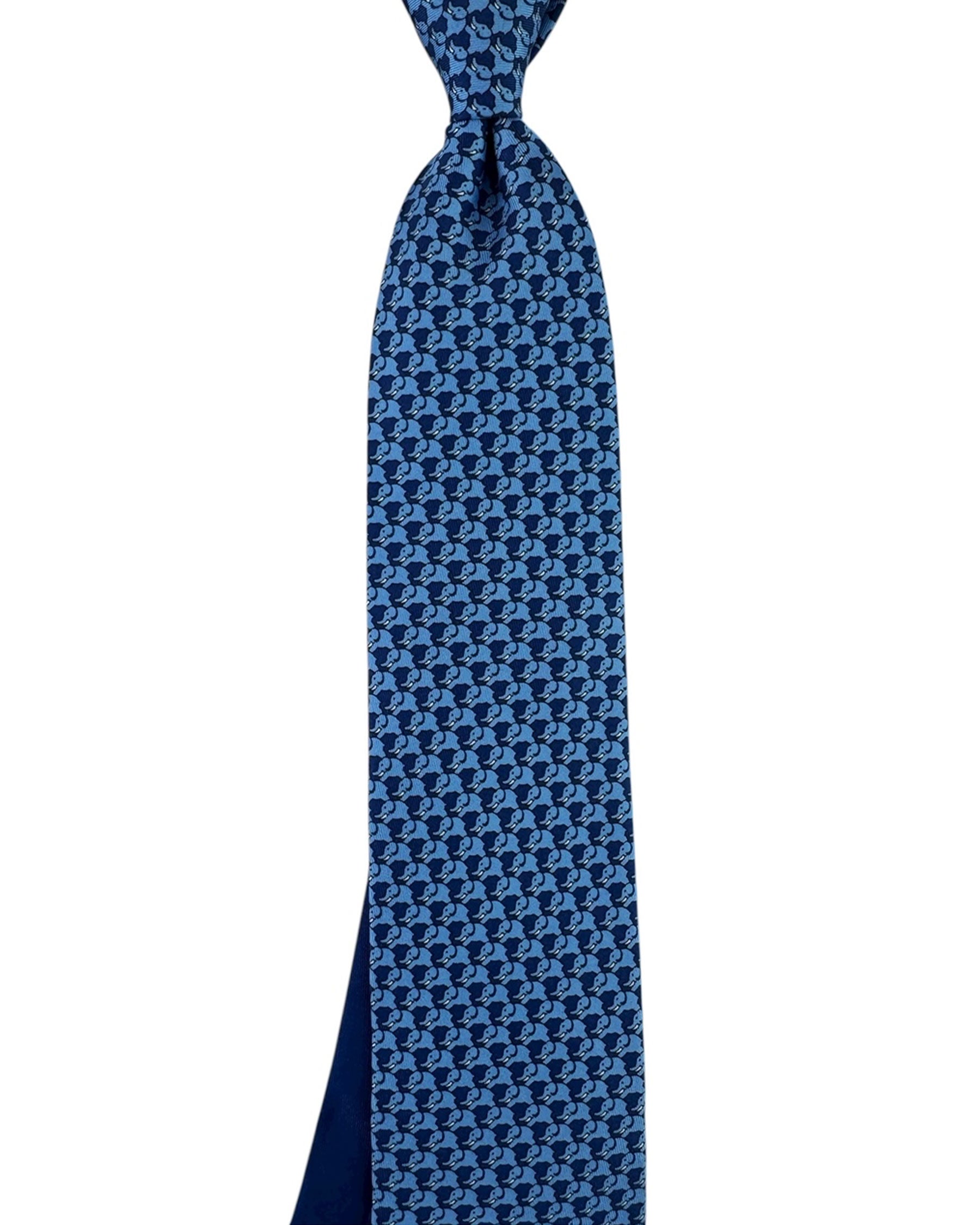 Thomas Pink Tie Navy Blue Elephant Novelty Design