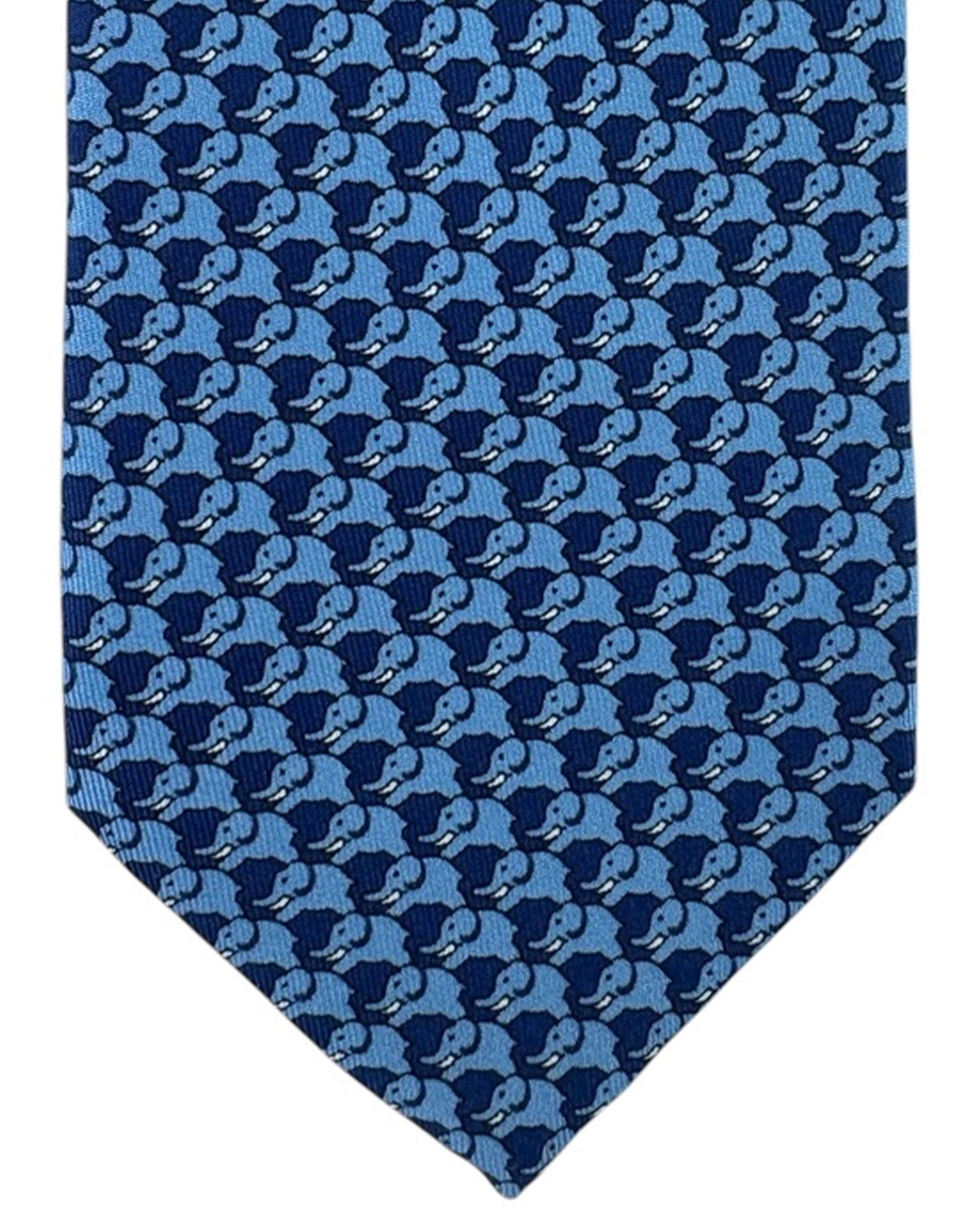 Thomas Pink Tie Navy Blue Elephant Novelty Design