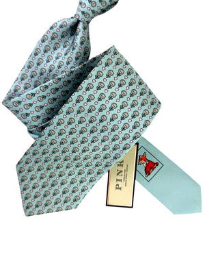 Thomas Pink Tie Light Blue Giraffe - Novelty Design