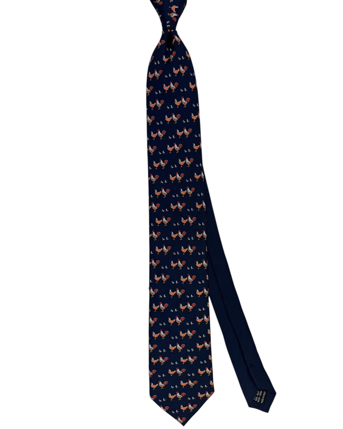 Thomas Pink Tie Navy Rooster Novelty Design