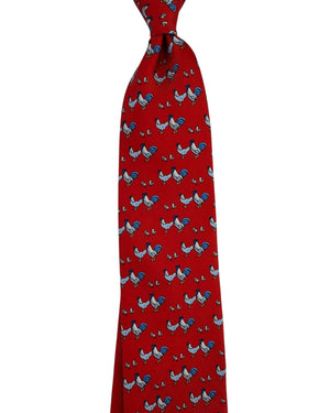 Thomas Pink Tie Red Rooster Novelty Design